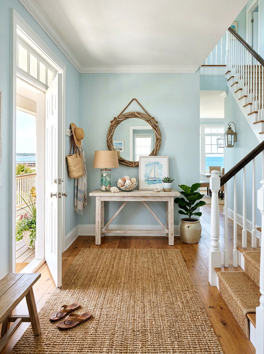 Coastal foyer theme - 30 entryway makeover ideas