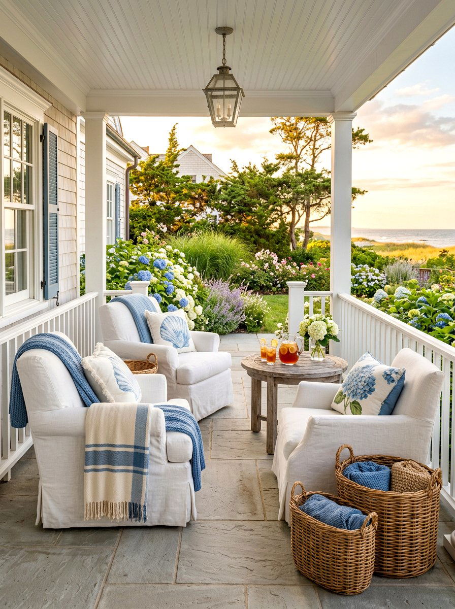 Coastal grandmother porch - 30 Nancy Meyers front porch ideas