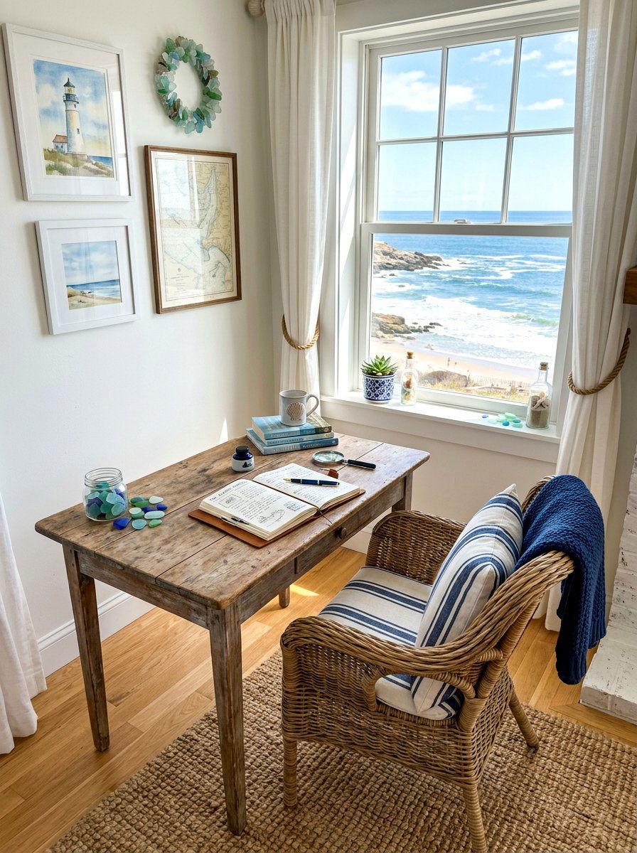 Coastal journaling corner - 30 tea and journaling corner ideas