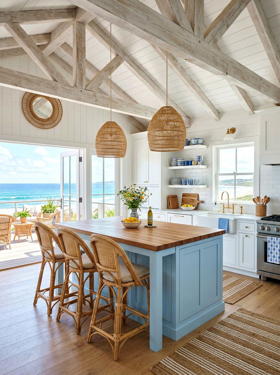 Coastal kitchen ceiling beams - 30 kitchen ceiling beam ideas