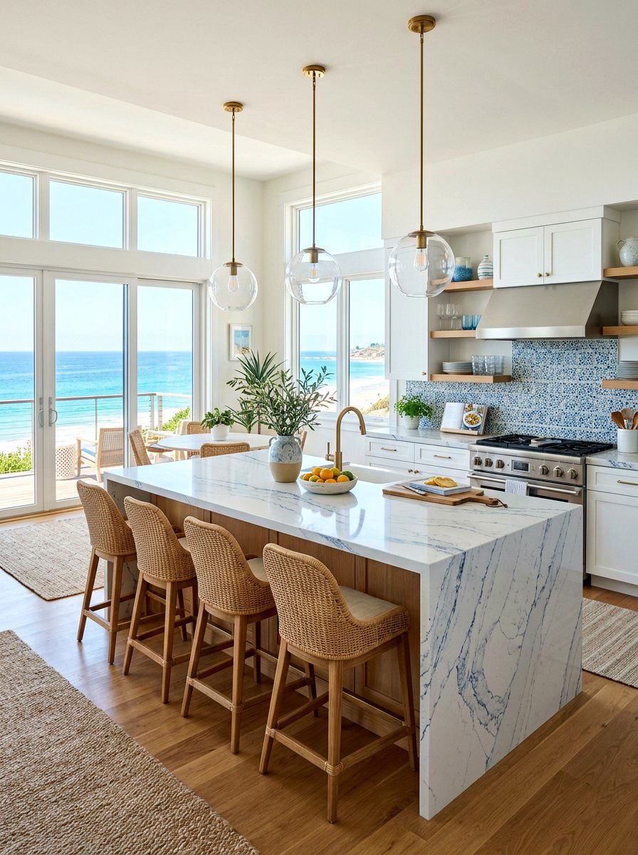 Coastal kitchen quartz - 30 quartz kitchen ideas