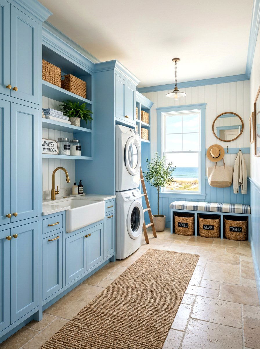 Coastal laundry mudroom - 30 laundry room mudroom combo ideas