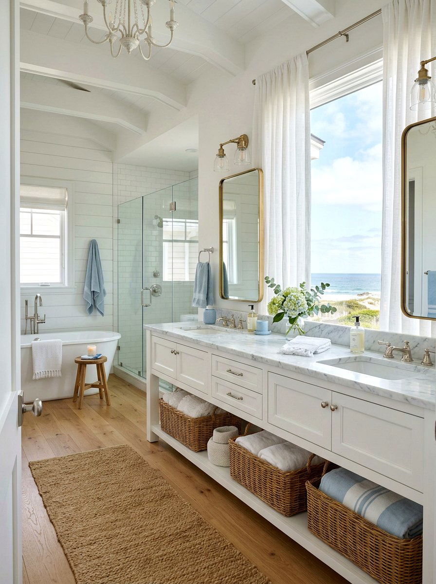 Coastal master bathroom - 30 Nancy Meyers bathroom ideas