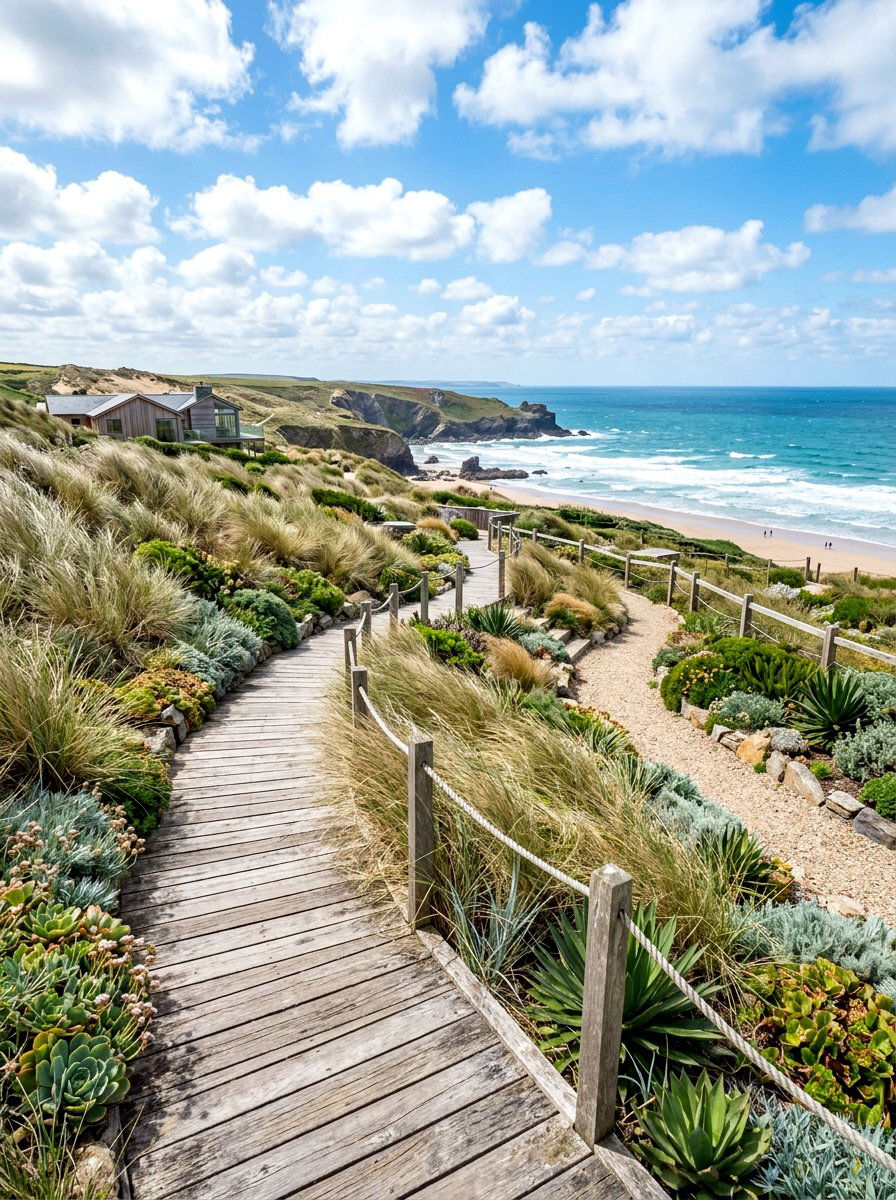 Coastal modern garden landscape - 30 warm minimalist garden ideas