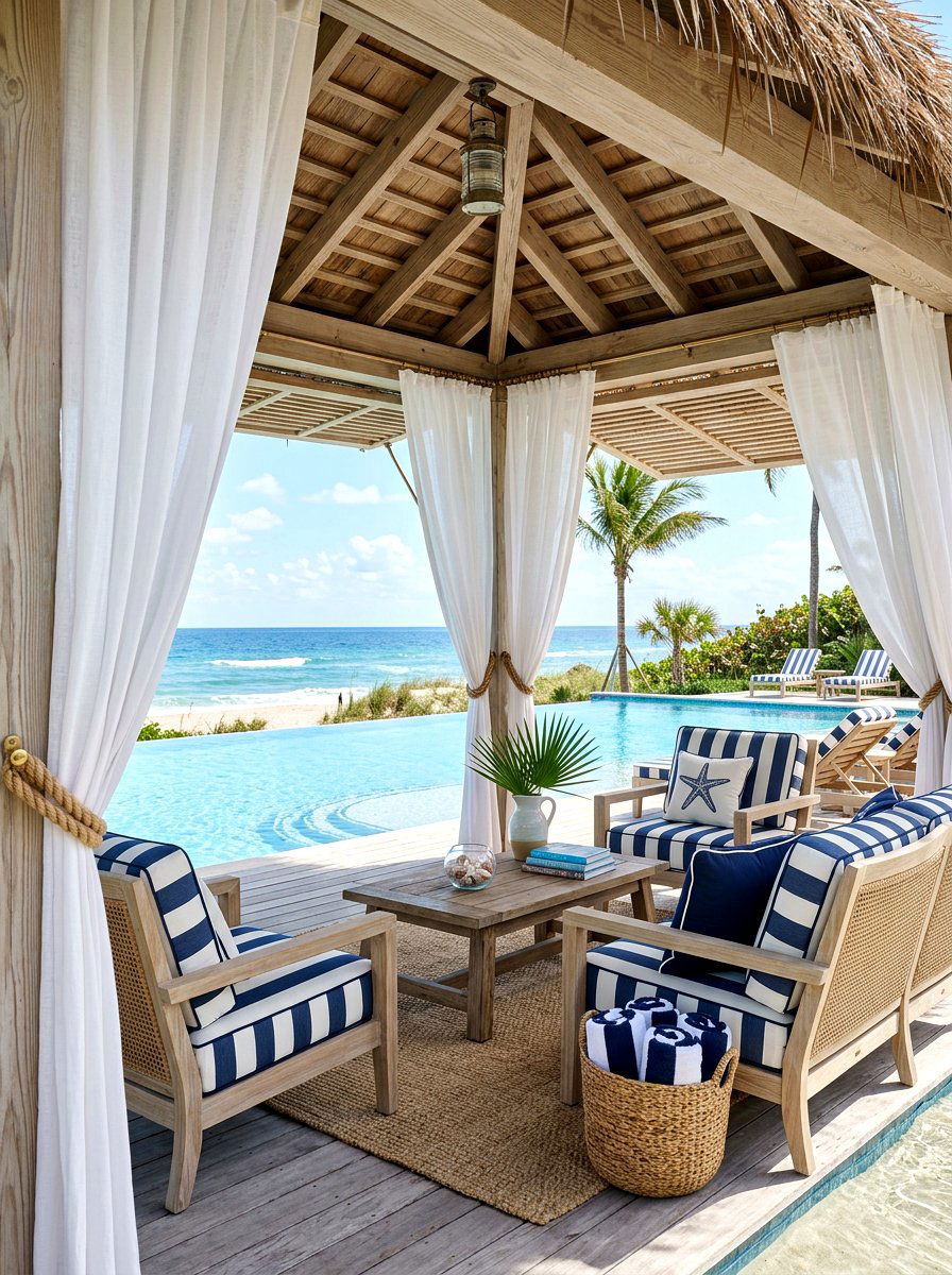 Coastal pool cabana - 30 pool cabana decor ideas