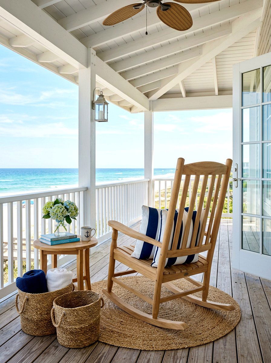Coastal porch rocking chair - 30 porch rocking chair styling ideas