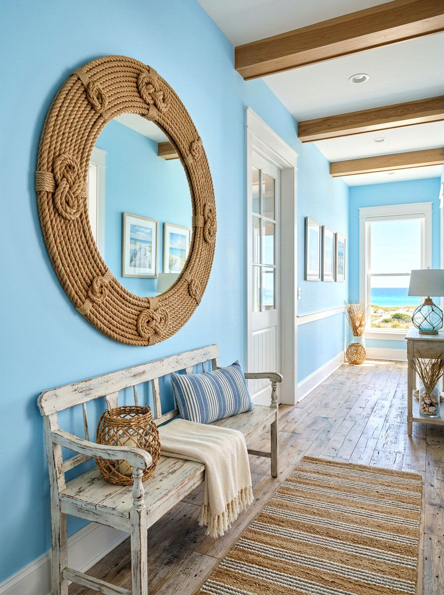 Coastal rope mirror - 30 entry mirror ideas