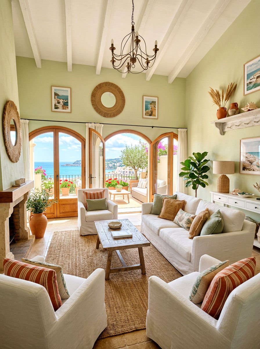 Coastal sage and terracotta living room - 30 terracotta and sage living room ideas