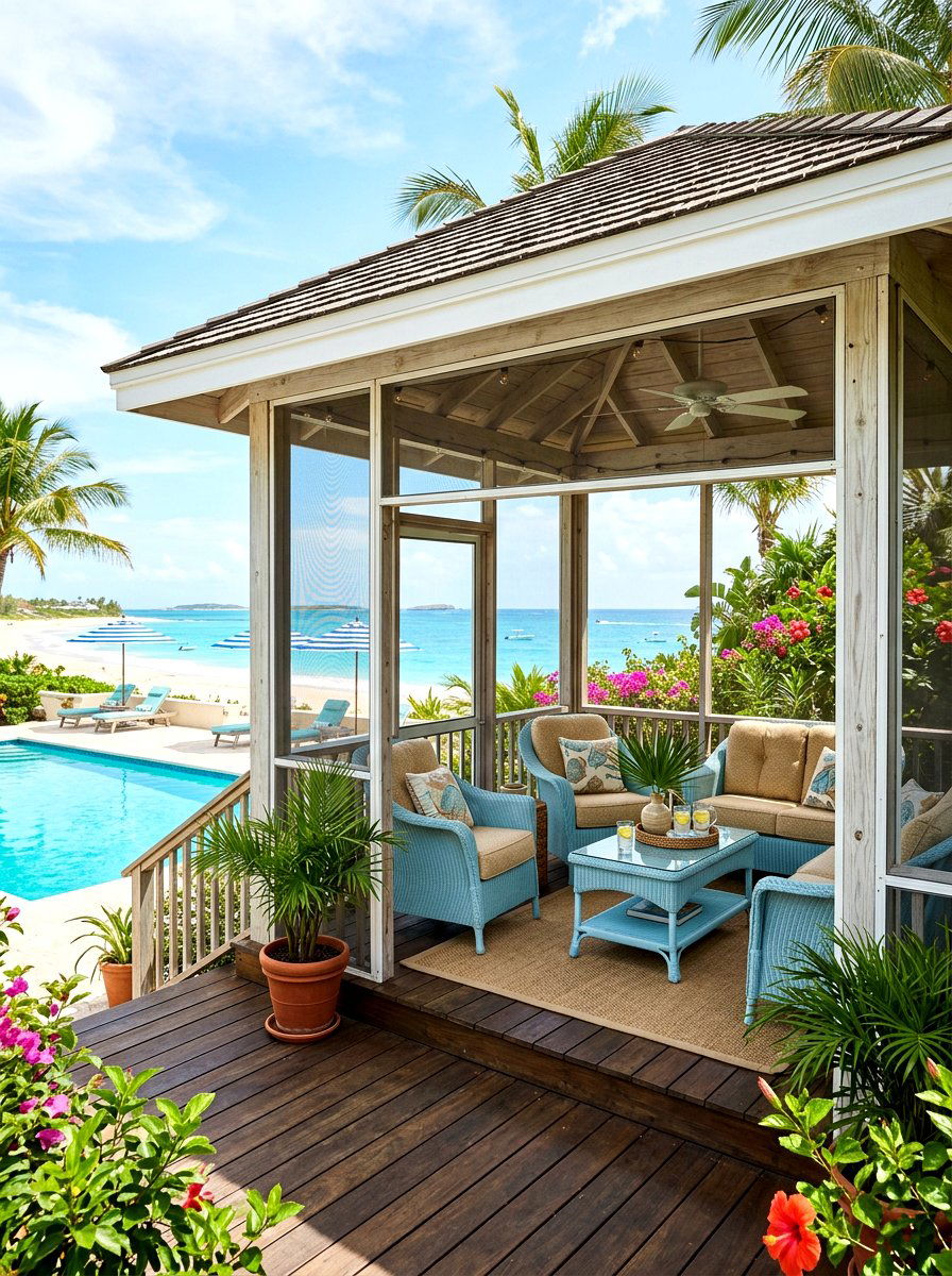 Coastal screened gazebo - 30 screened gazebo dining ideas