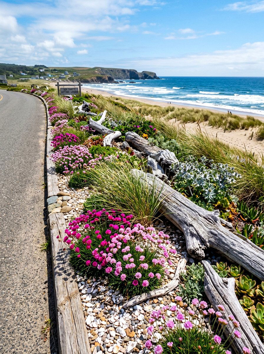 Coastal seaside curbside garden - 30 curbside planting strip ideas