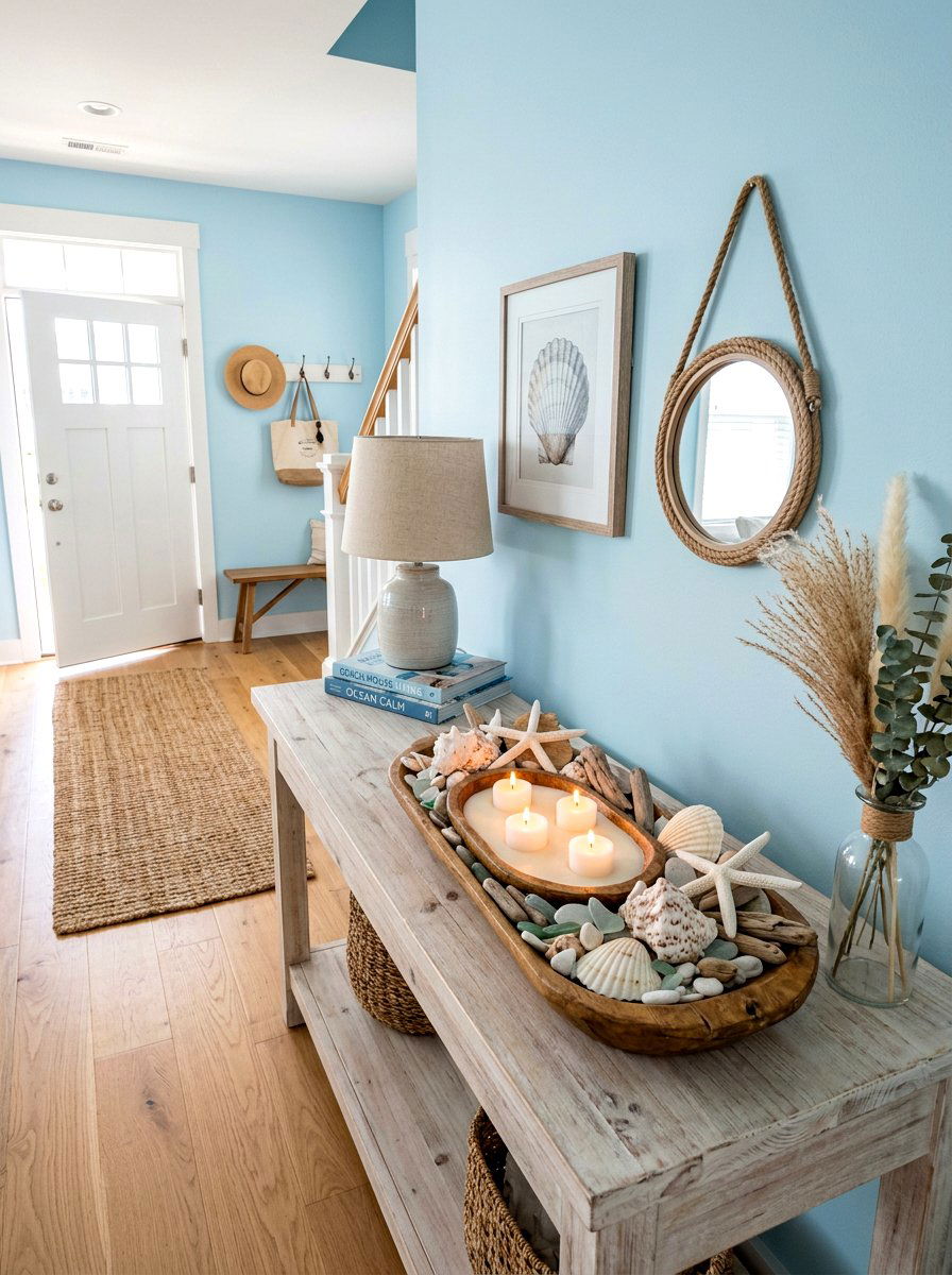 Coastal shell candle bowl - 30 candle bowl centerpiece ideas