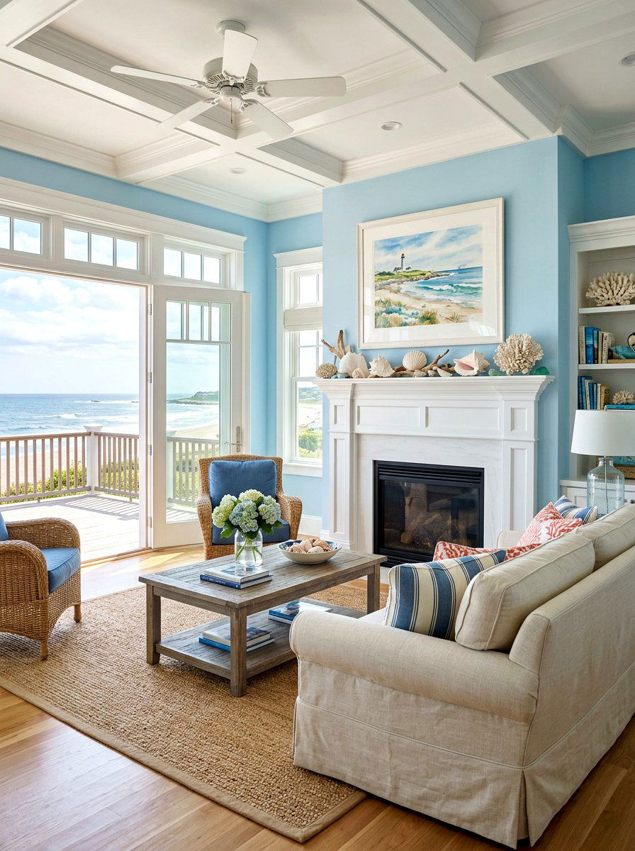 Coastal shell display - 30 mantel shelfie ideas
