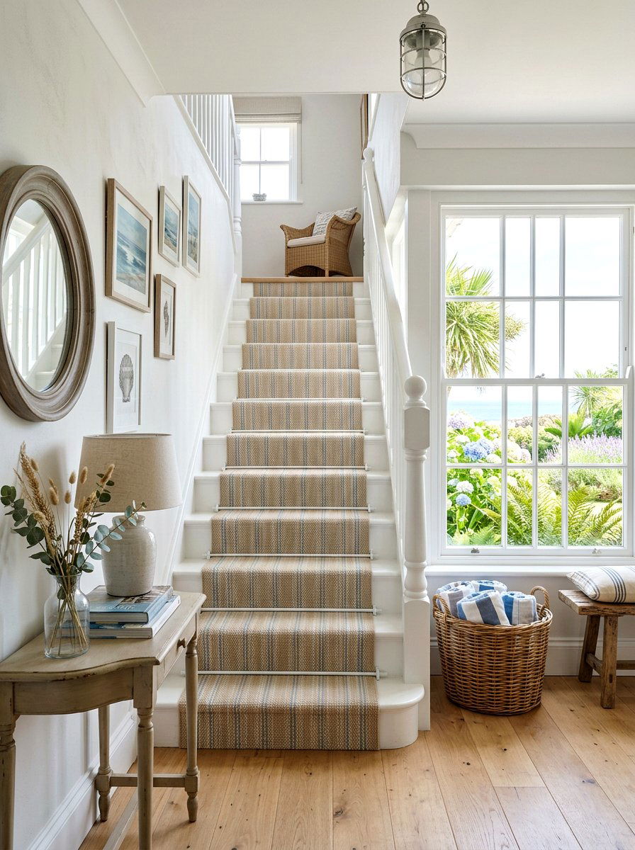 Coastal stair runner - 30 stair runner ideas