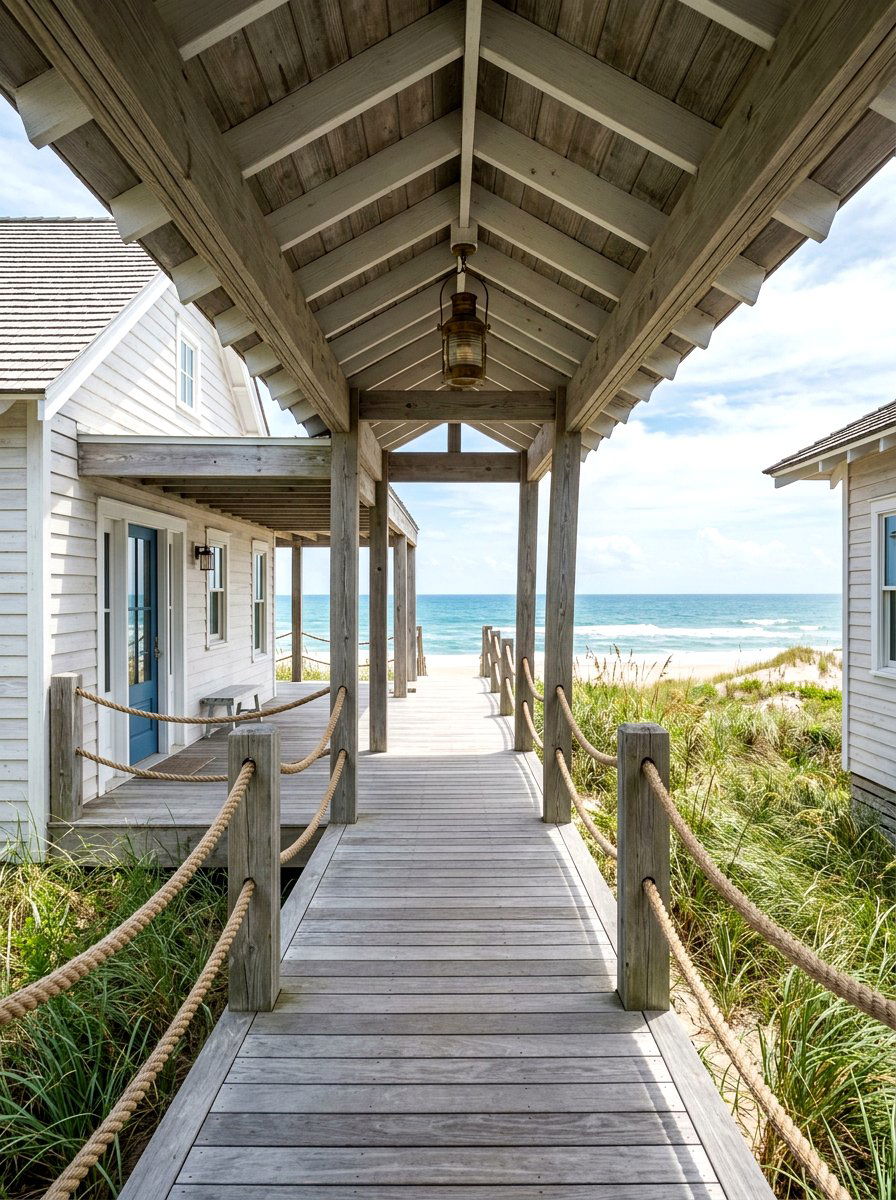 Coastal style breezeway - 30 breezeway garden ideas