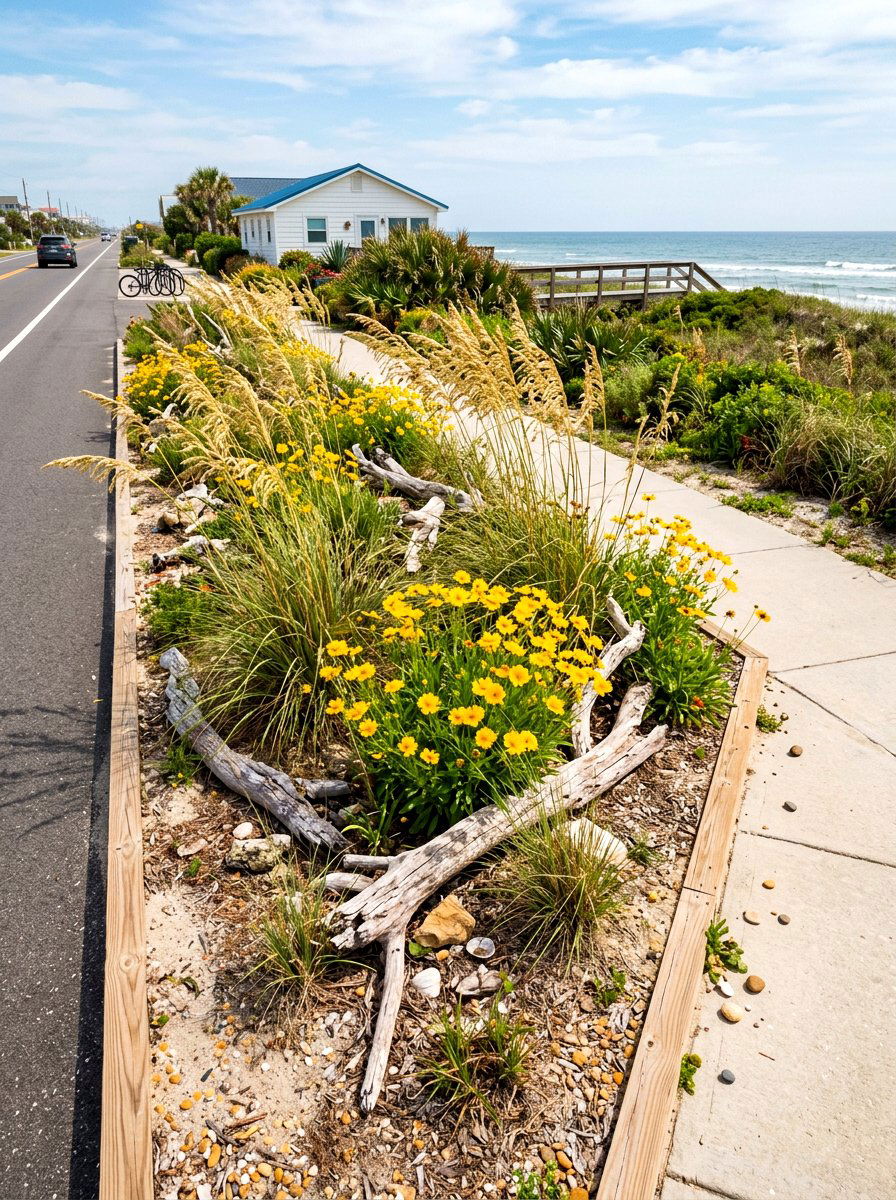 Coastal style hellstrip - 30 curb strip planting ideas