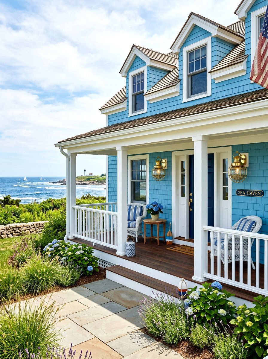Coastal style porch light - 30 exterior lighting ideas for front of house