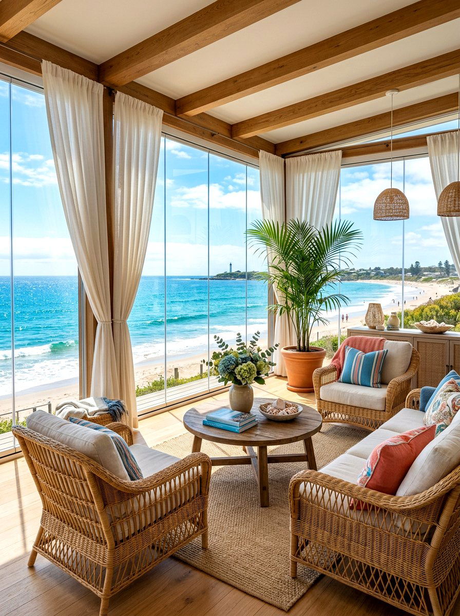 Coastal sunroom living room - 30 coastal summer living room ideas