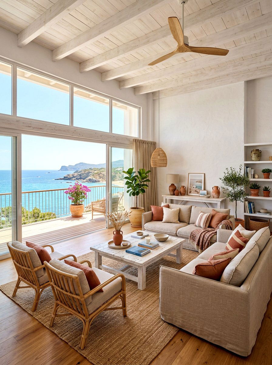 Coastal terracotta living room - 30 terracotta living room ideas