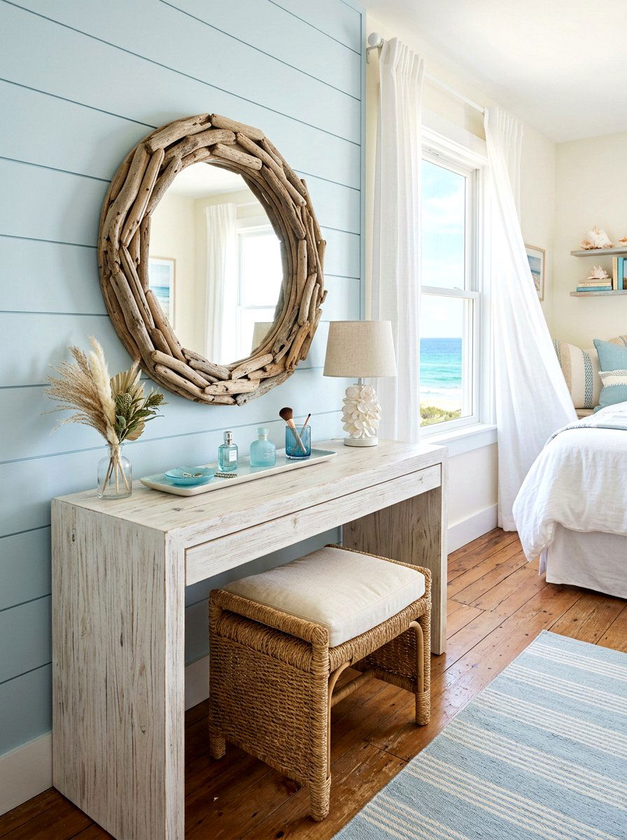 Coastal vanity decor - 30 bedroom vanity corner ideas