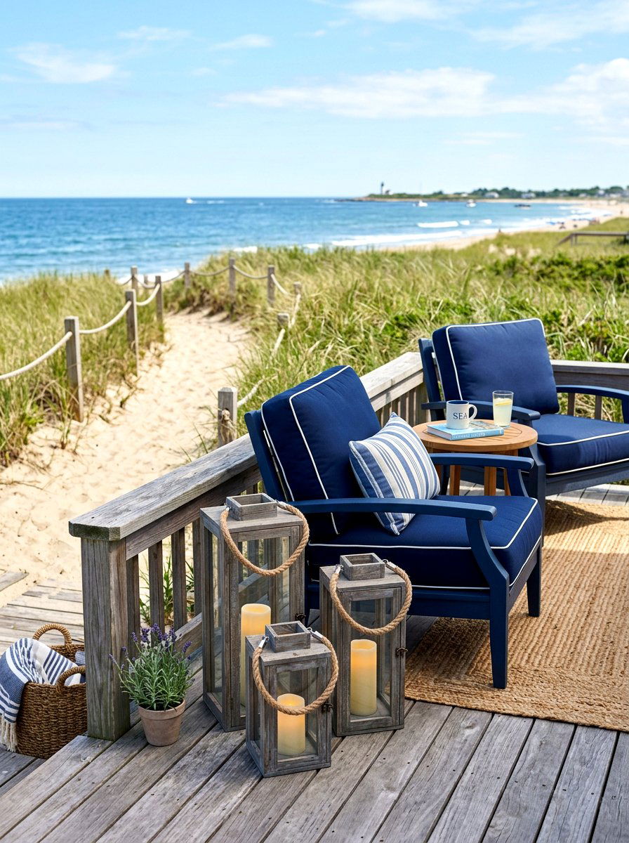 Coastal wood lanterns - 30 lantern patio cluster ideas