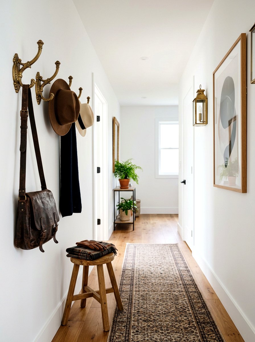 Coat Hook - 30 hallway wall decor ideas
