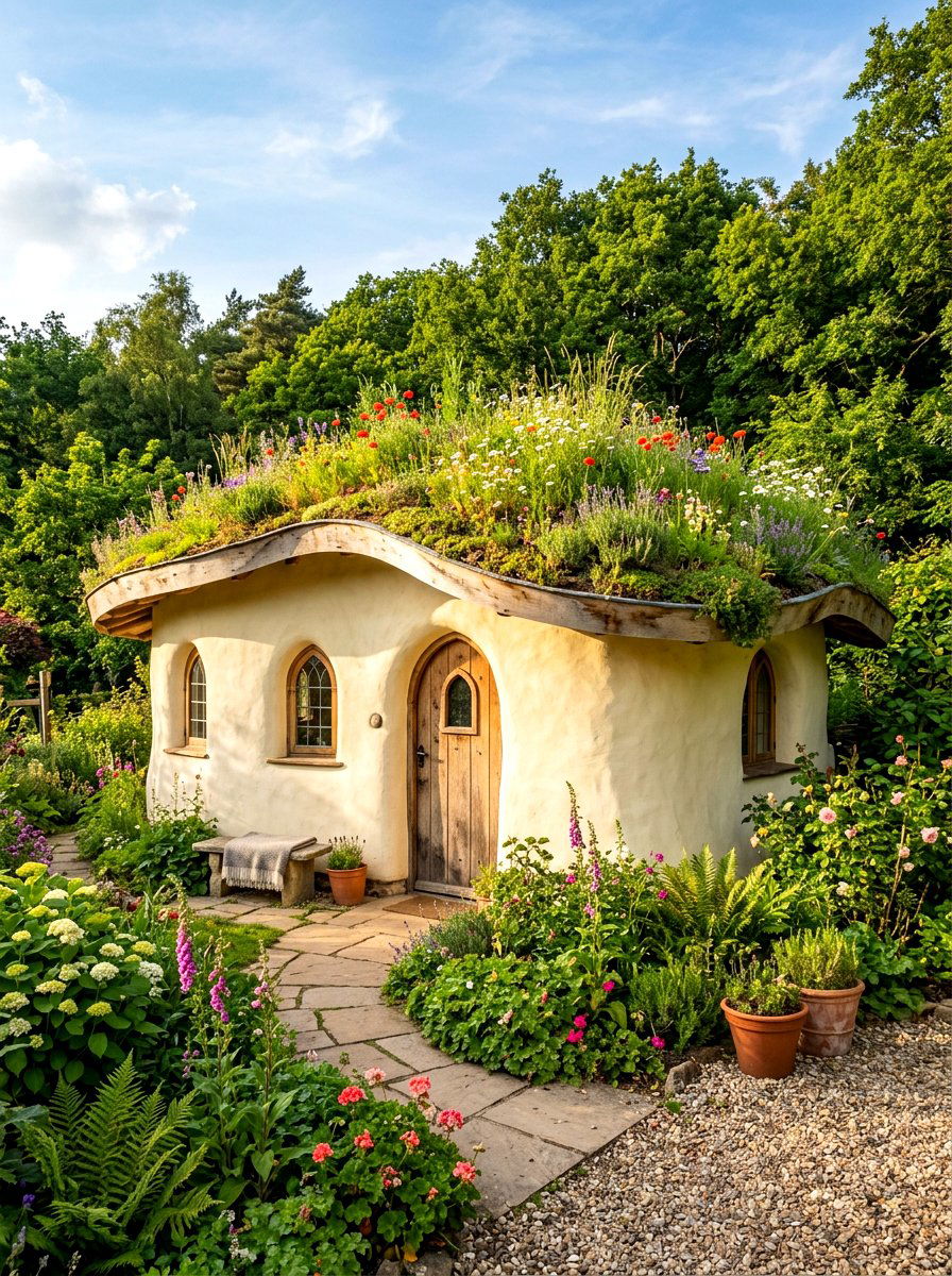 Cob Garden Room - 30 hidden garden room backyard ideas