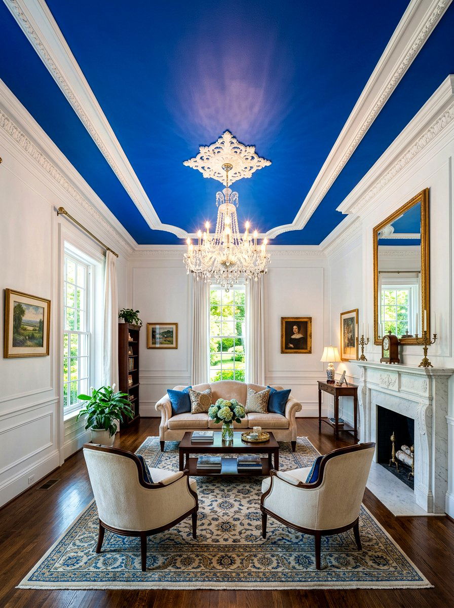 Cobalt Blue Ceiling Paint - 30 cobalt blue living room ideas
