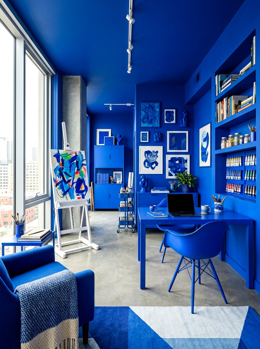 Cobalt Blue Creative Studio - 30 color drenched small room ideas