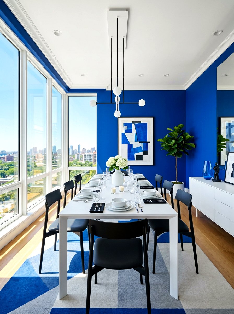 Cobalt Blue Dining Room - 30 saturated dining room ideas