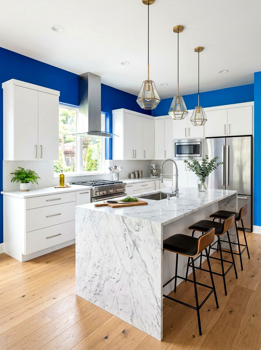 Cobalt Blue Kitchen Wall - 30 kitchen wall color ideas
