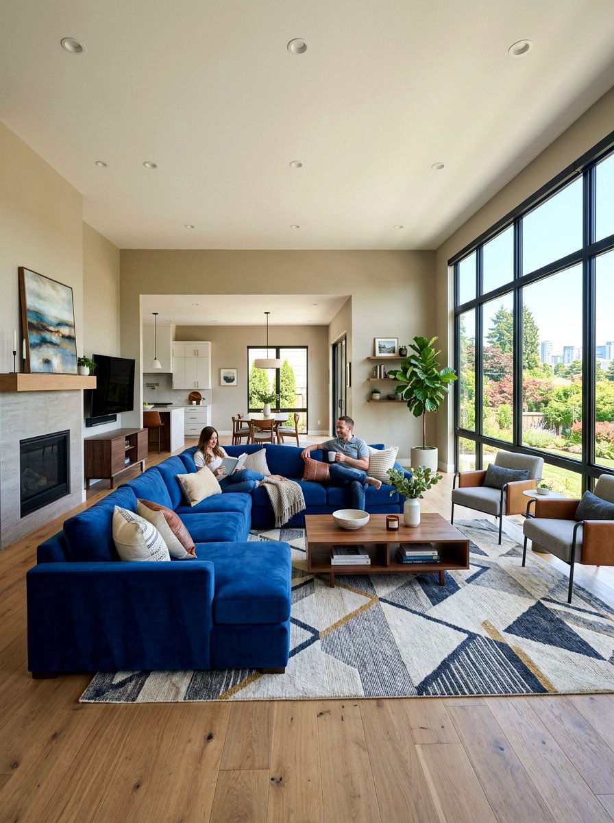 Cobalt Blue Sectional Sofa - 30 cobalt blue living room ideas