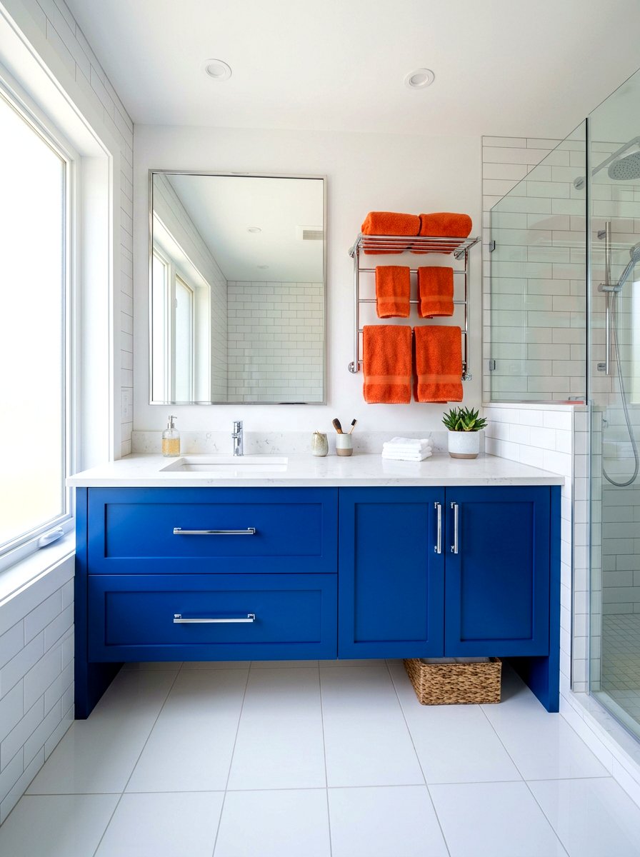 Cobalt Blue Vanity - 30 dopamine bathroom ideas
