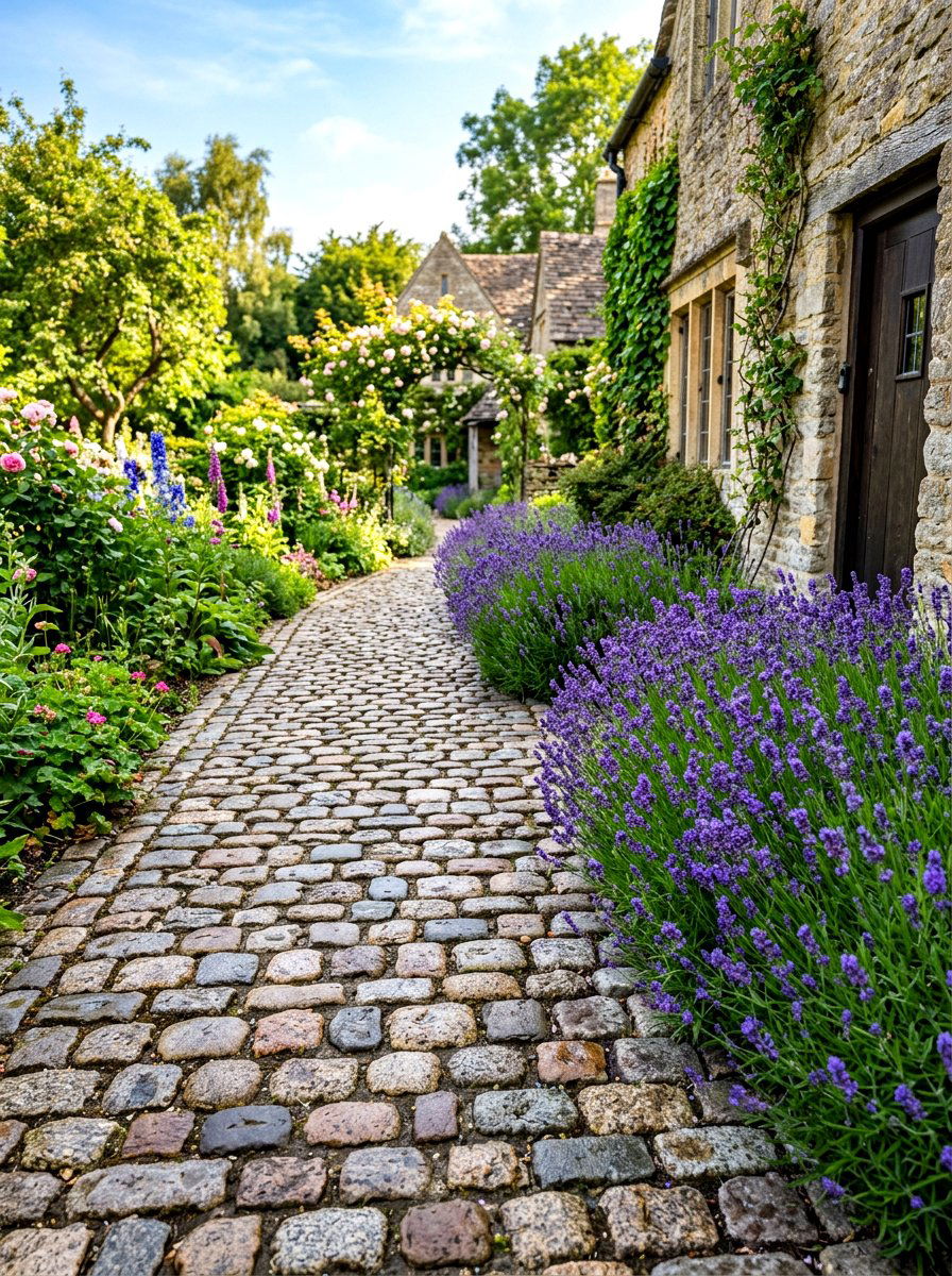 Cobblestone Garden Path - 30 stepping stone ideas