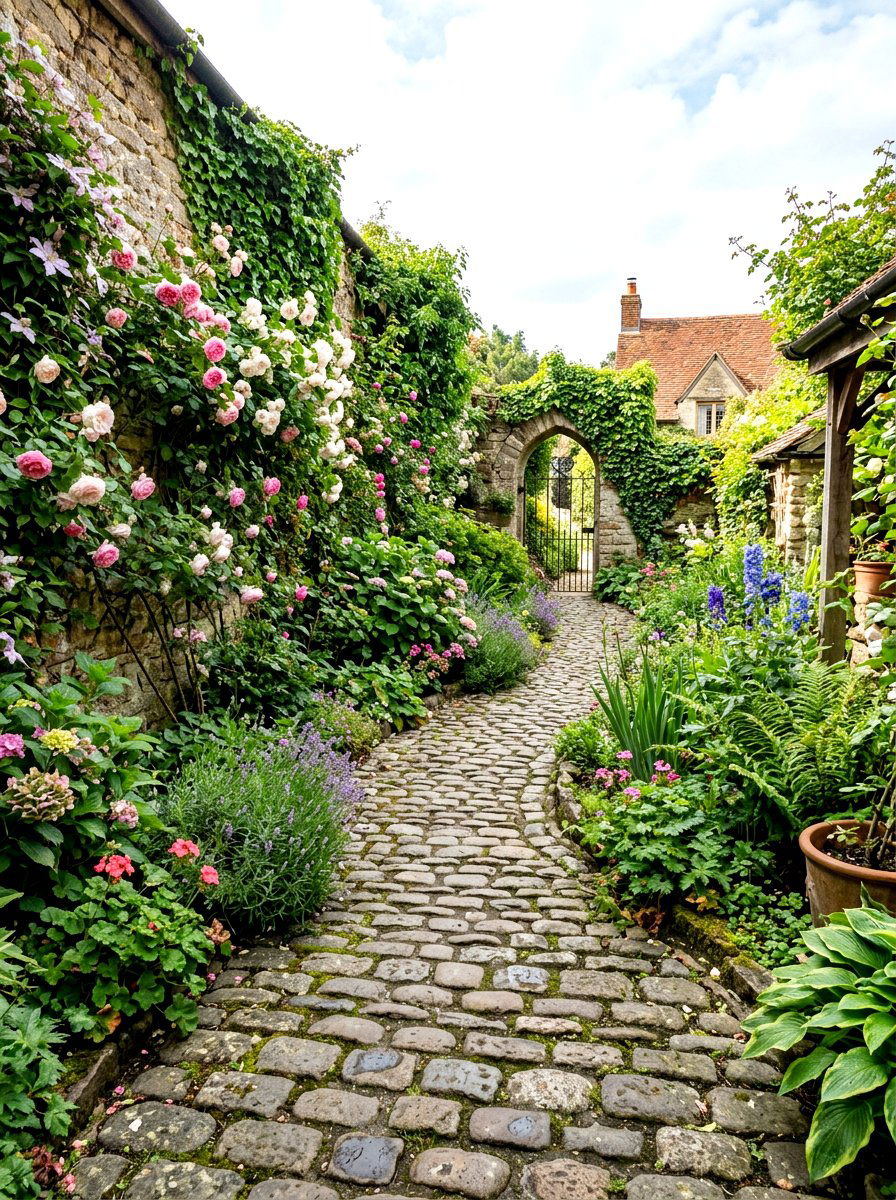 Cobblestone Path - 30 garden path ideas