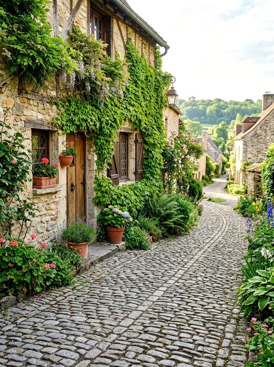 Cobblestone Path - 30 backyard walkway ideas