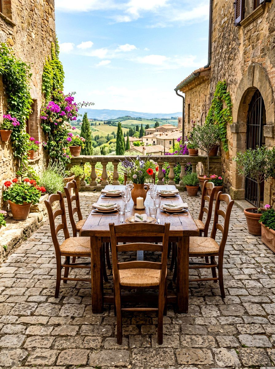 Cobblestone Terrace Furniture Set - 30 tea garden seating ideas