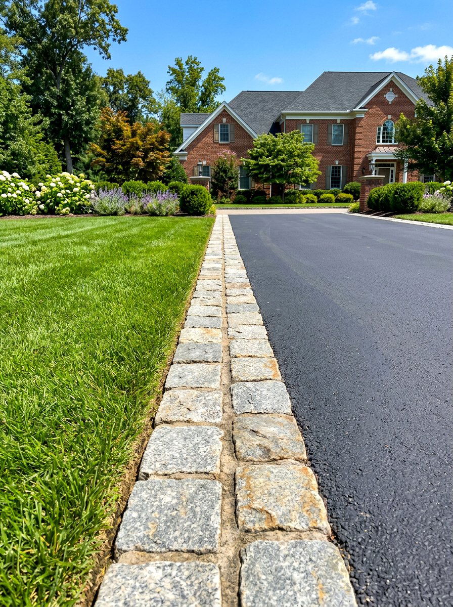 Cobblestone driveway border - 30 driveway edging ideas