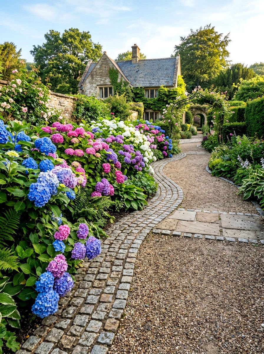 Cobblestone garden edge - 30 garden edging ideas