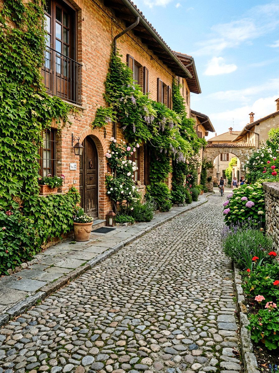 Cobblestone side walkway - 30 narrow side yard path ideas