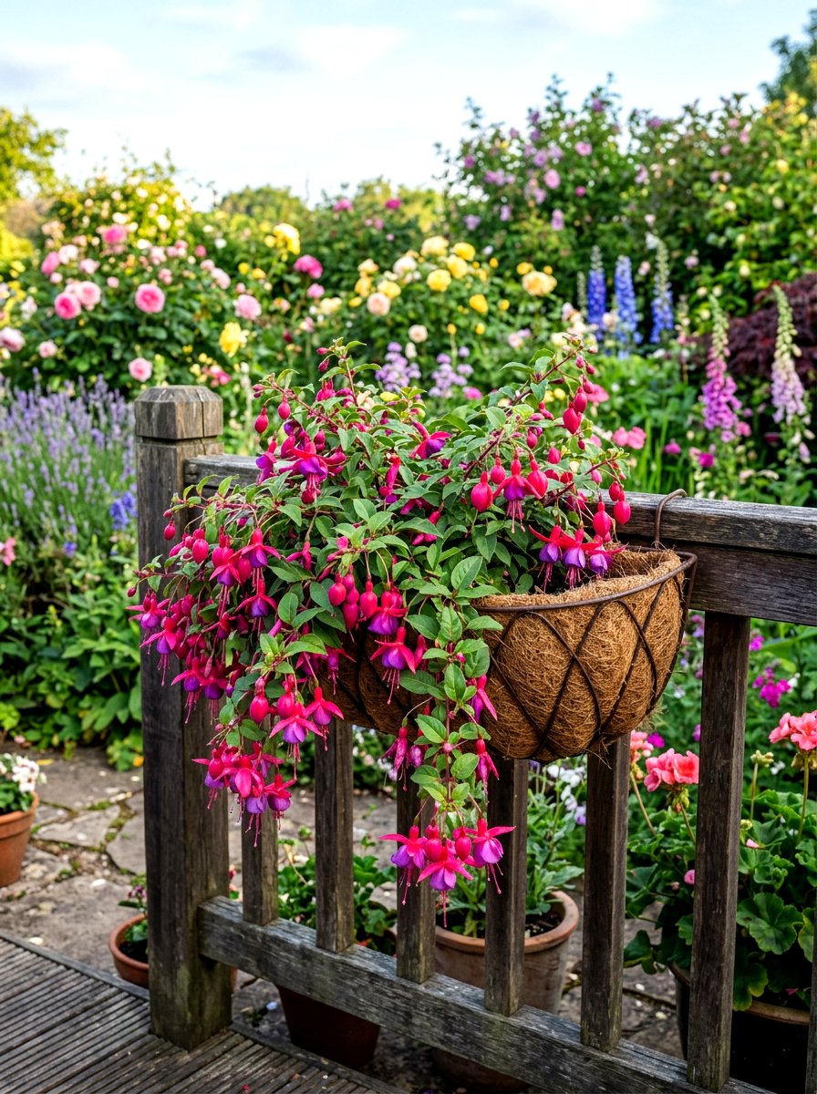 Coco Liner Railing Basket - 30 flower box railing ideas