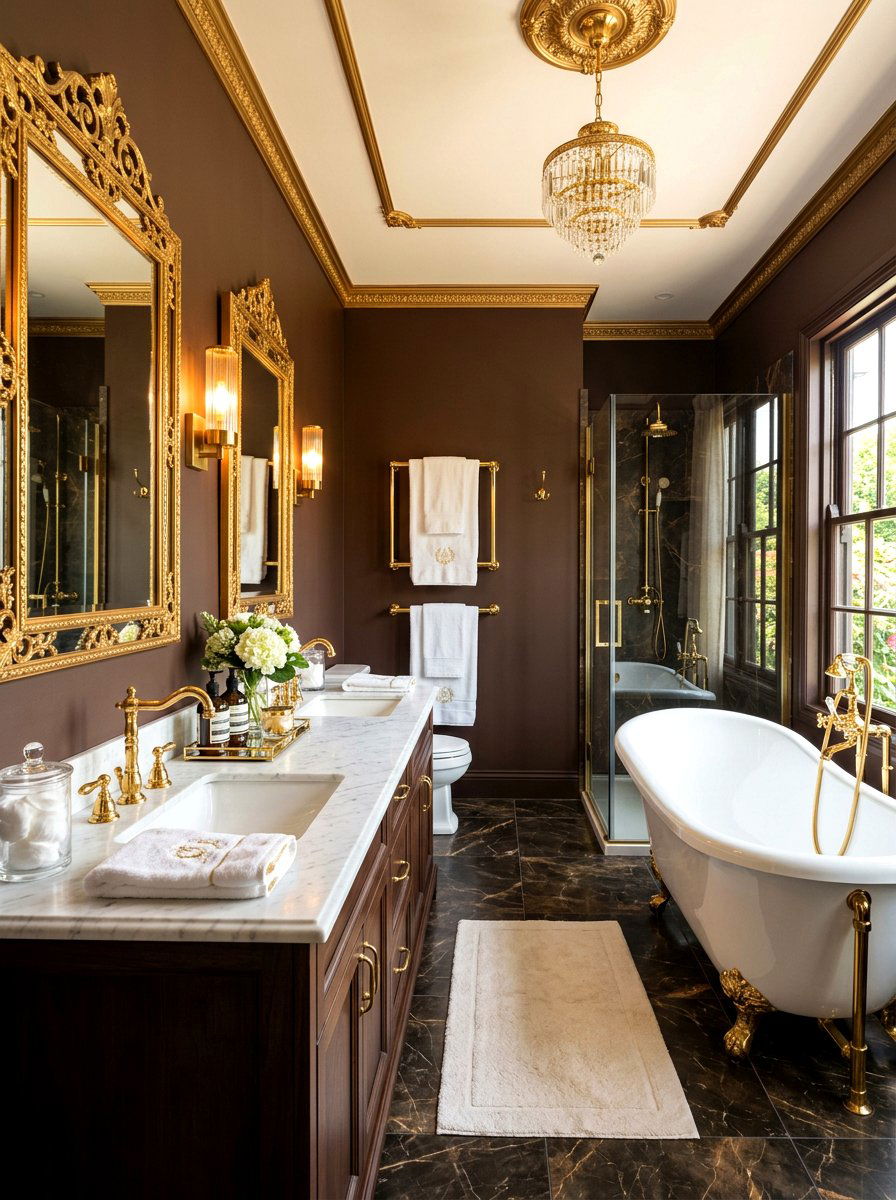 Cocoa Brown And Gold Bathroom - 30 cocoa brown bathroom ideas