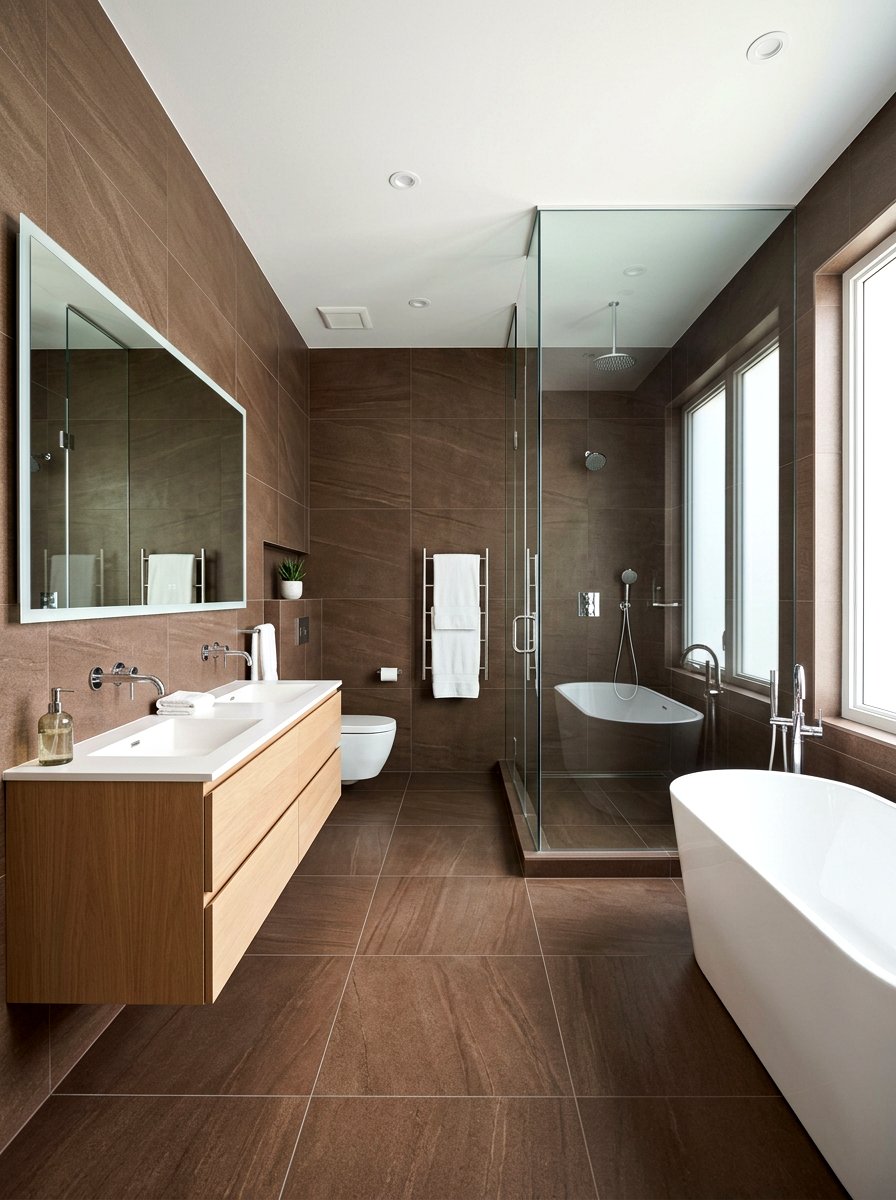 Cocoa Brown Bathroom Tile - 30 cocoa brown bathroom ideas