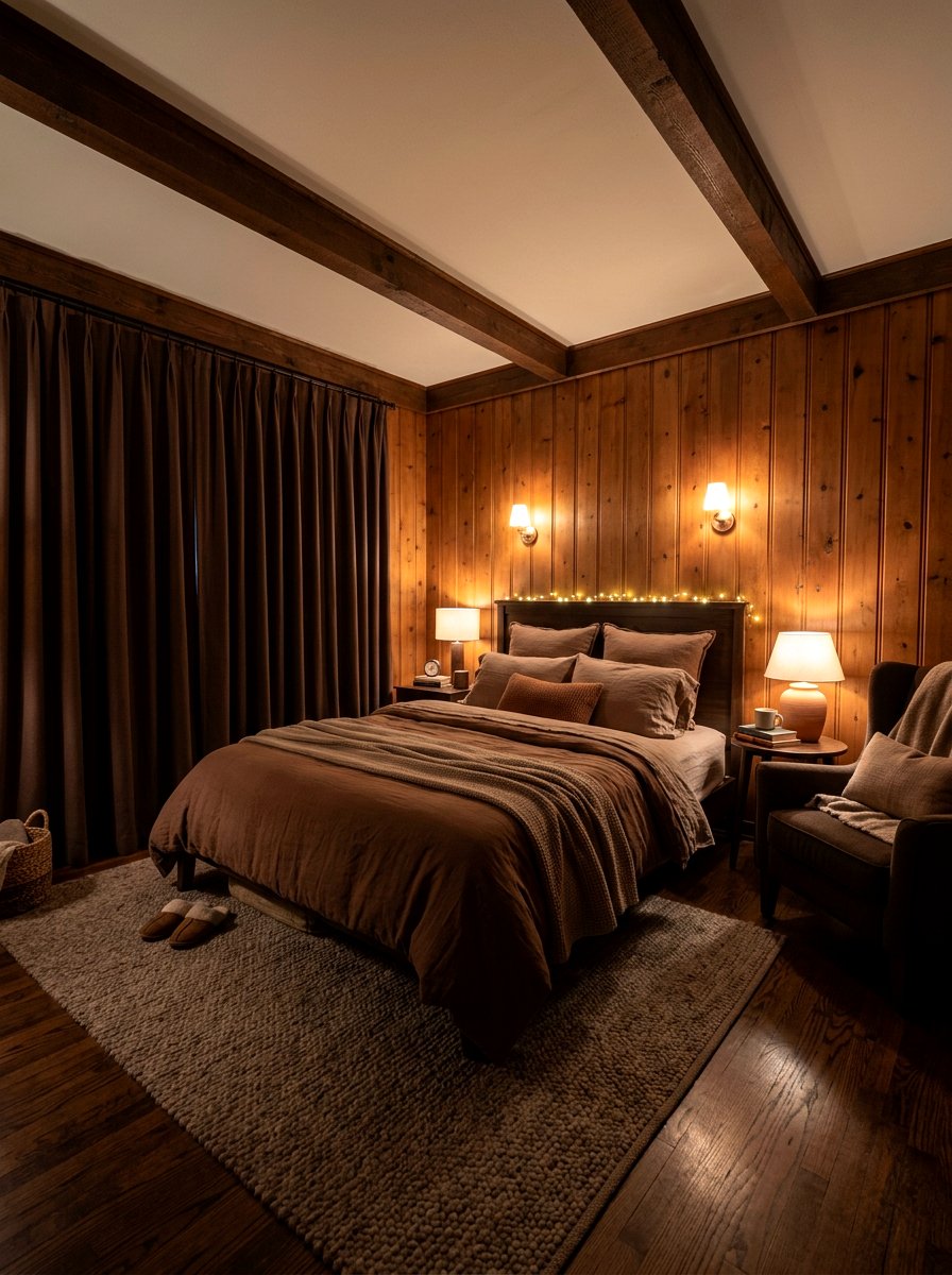 Cocoa Brown Blackout Curtains - 30 all brown bedroom ideas