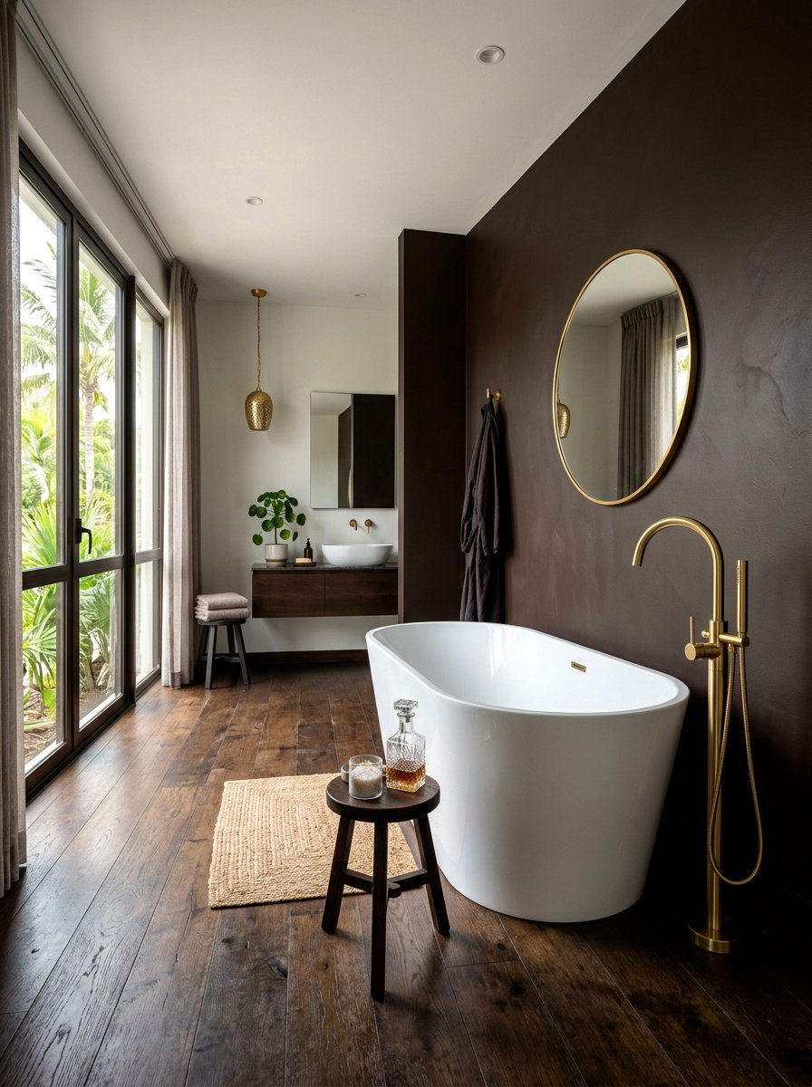 Cocoa Brown Freestanding Tub Bathroom - 30 cocoa brown bathroom ideas
