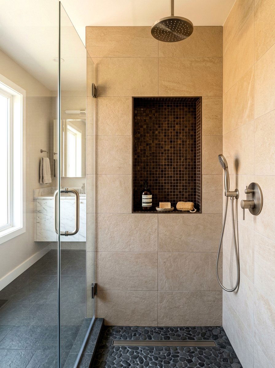 Cocoa Brown Shower Niche - 30 cocoa brown bathroom ideas