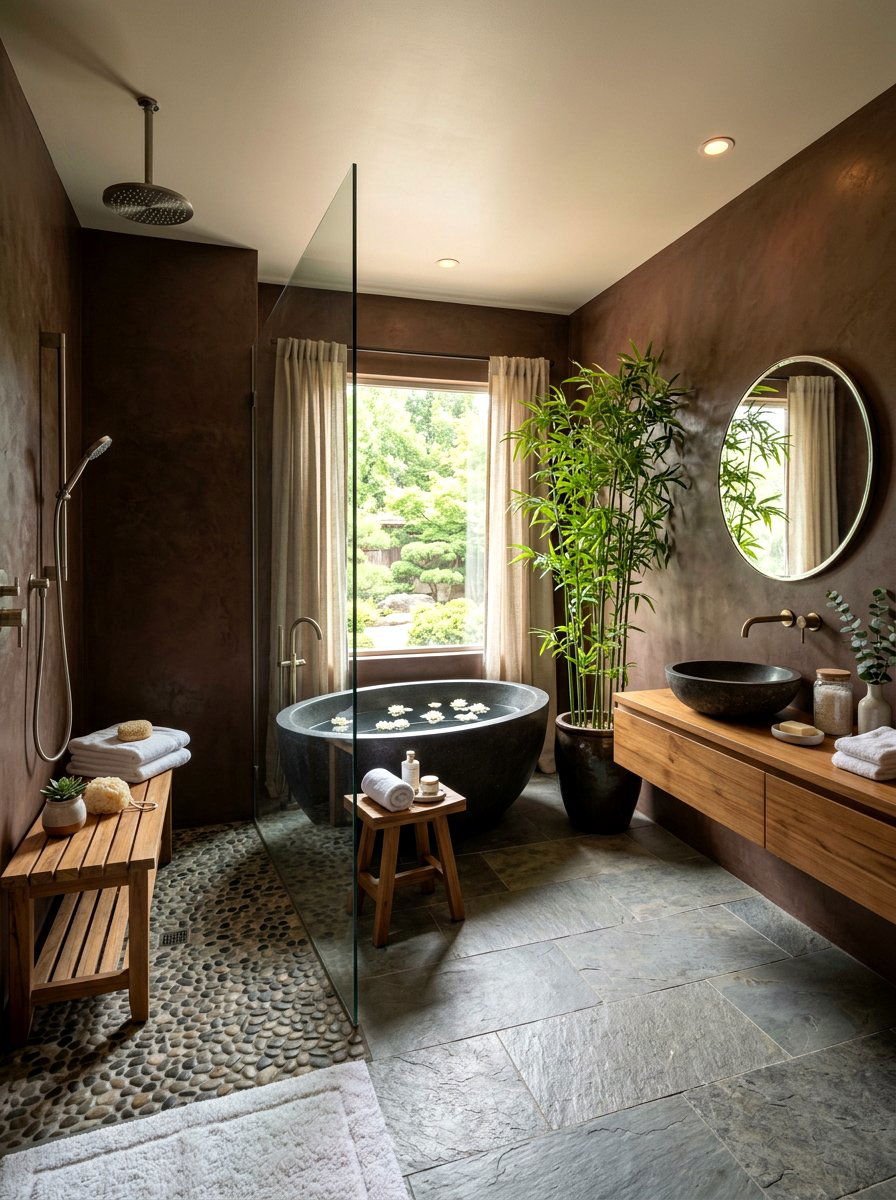 Cocoa Brown Spa Bathroom - 30 cocoa brown bathroom ideas