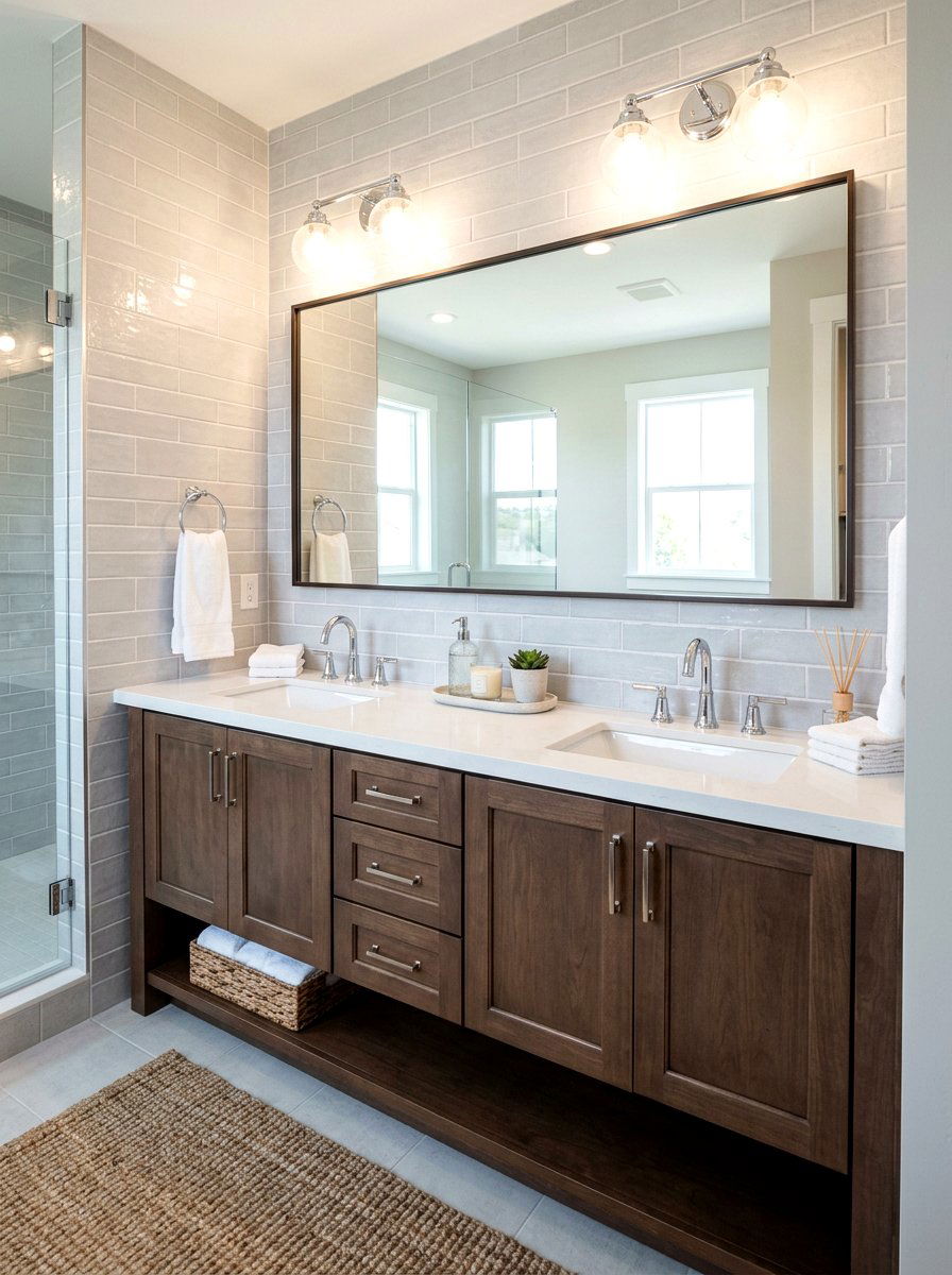 Cocoa Brown Vanity With White Top - 30 cocoa brown bathroom ideas