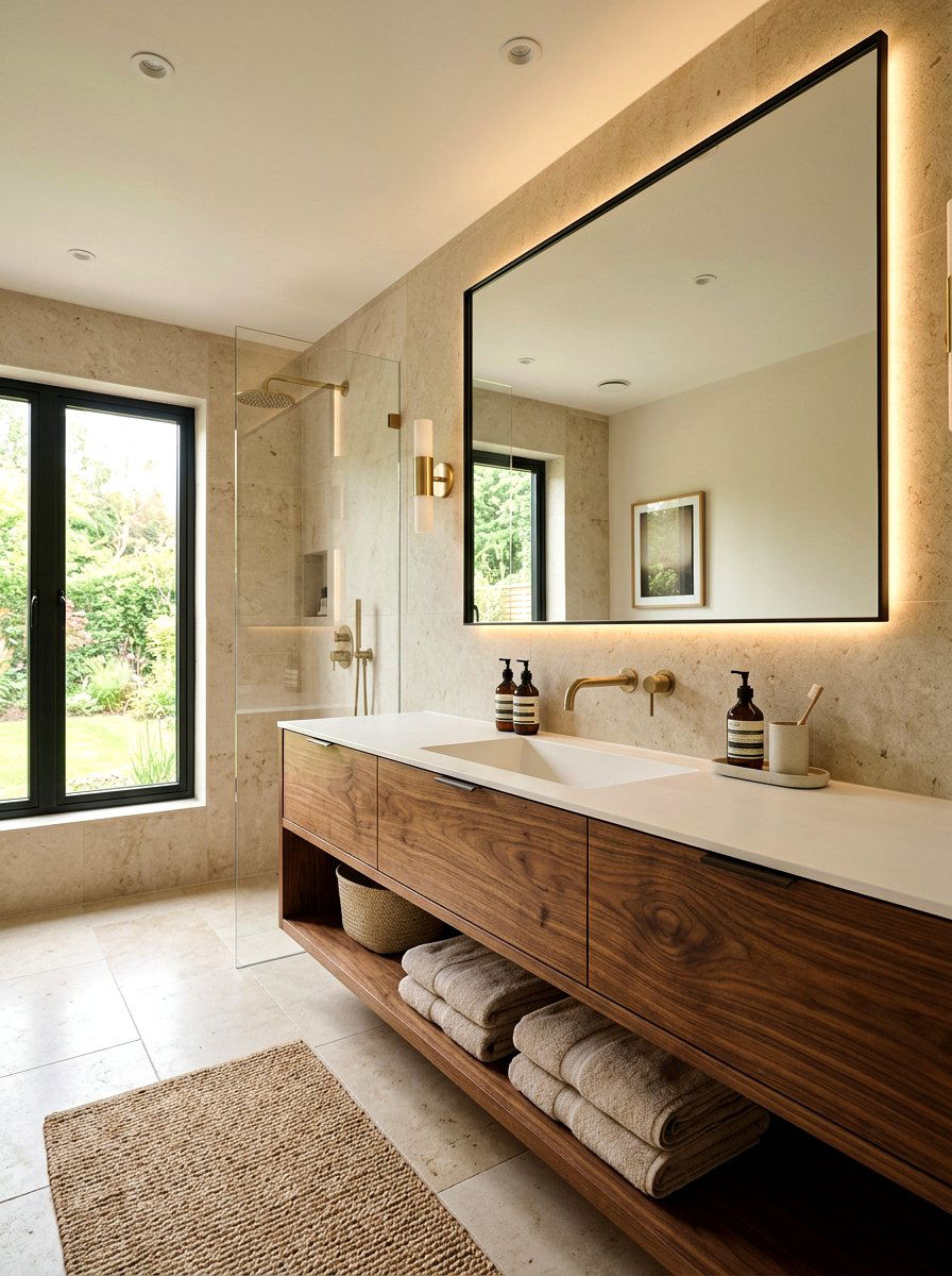 Cocoa Brown Wood Vanity Bathroom - 30 cocoa brown bathroom ideas