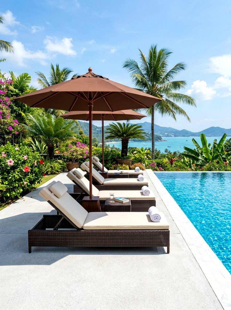 Cocoa Wicker Poolside Sun Deck - 30 cocoa patio furniture ideas
