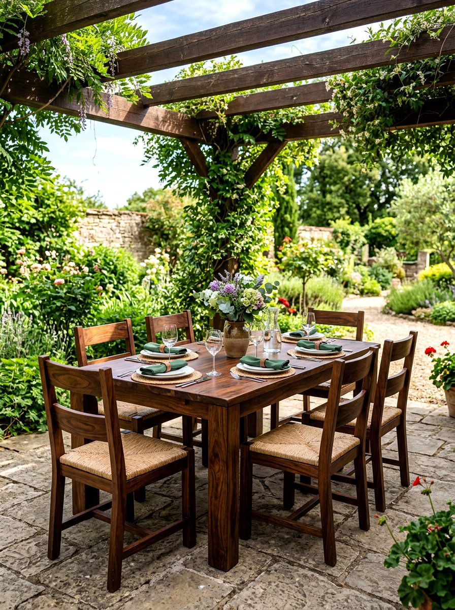 Cocoa Wood Patio Dining Scene - 30 cocoa patio furniture ideas